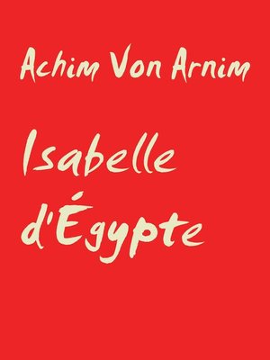 cover image of Isabelle d'Égypte